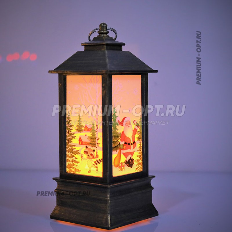 Новогодний светильник со свечой 12 см